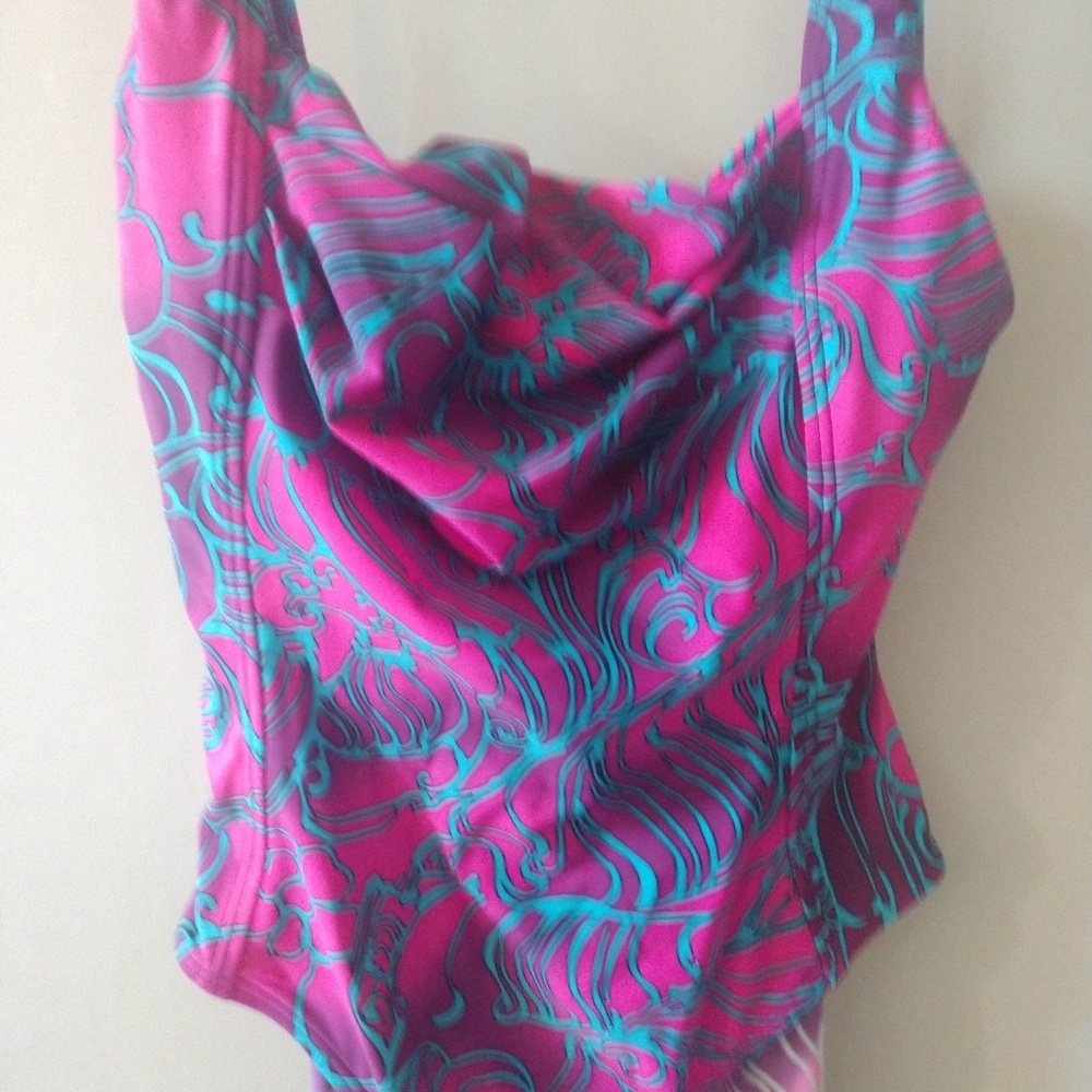 Sunsets 1pc size L Bathing Suit Purple & Blue